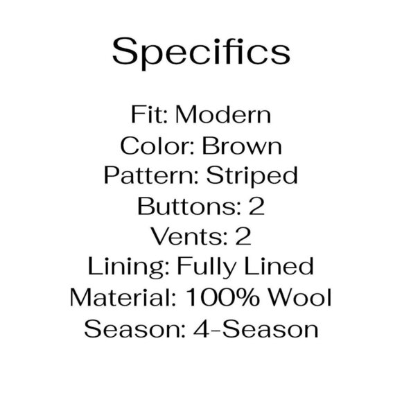 Jack Victor 40R 36x31 Brown Striped 2-Button Suit R316 - Picture 5 of 16